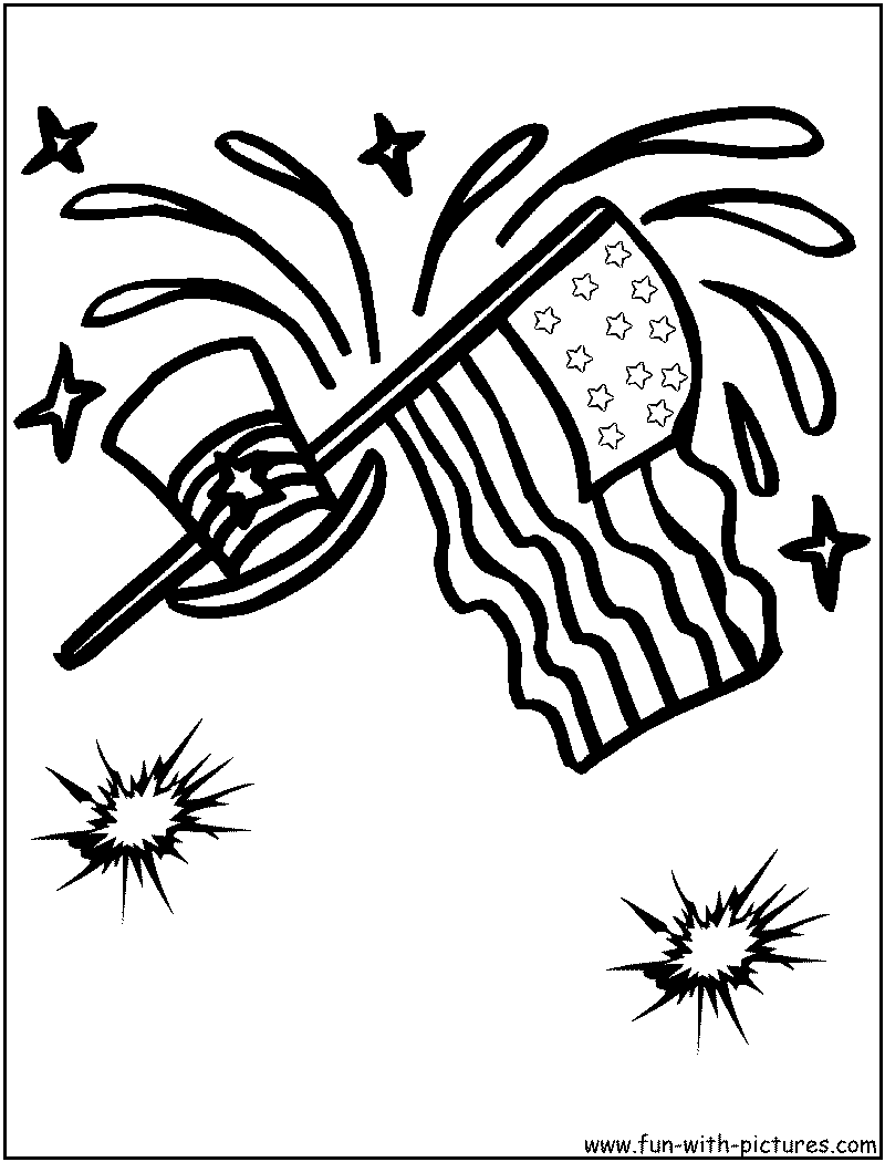 4thjuly Flag Coloring Page 