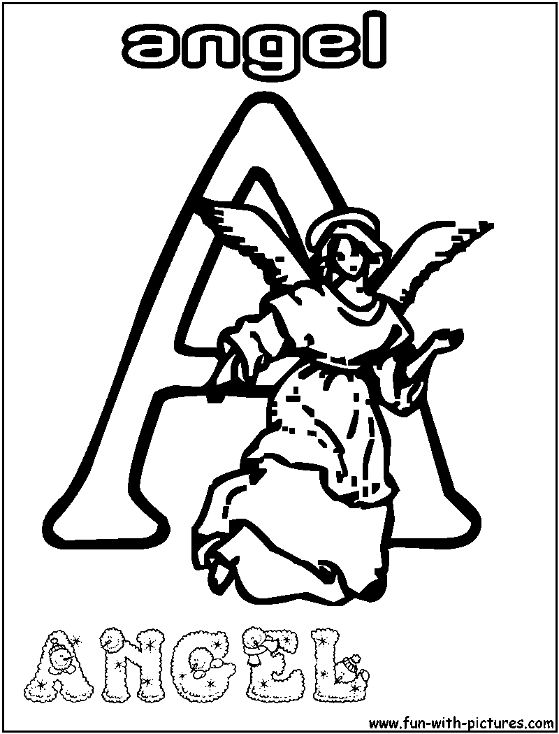A Angel Coloring Page 