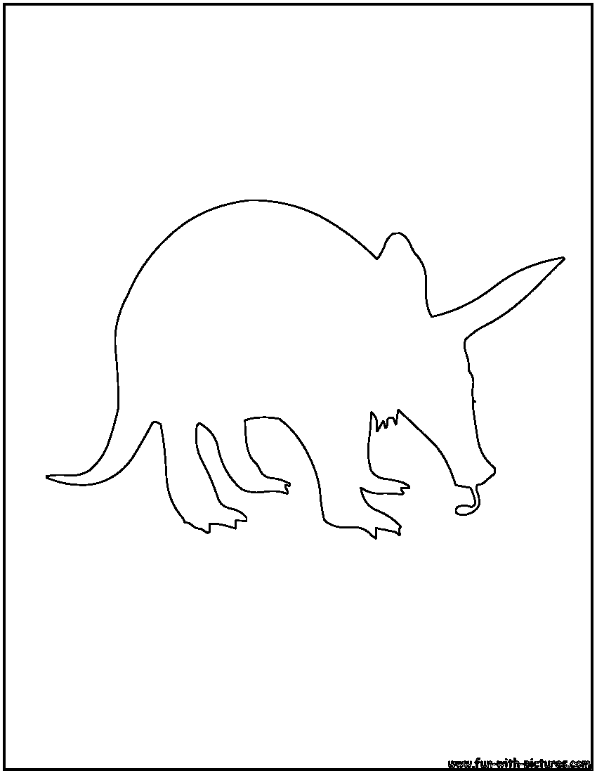 Aardvark Outline Coloring Page 
