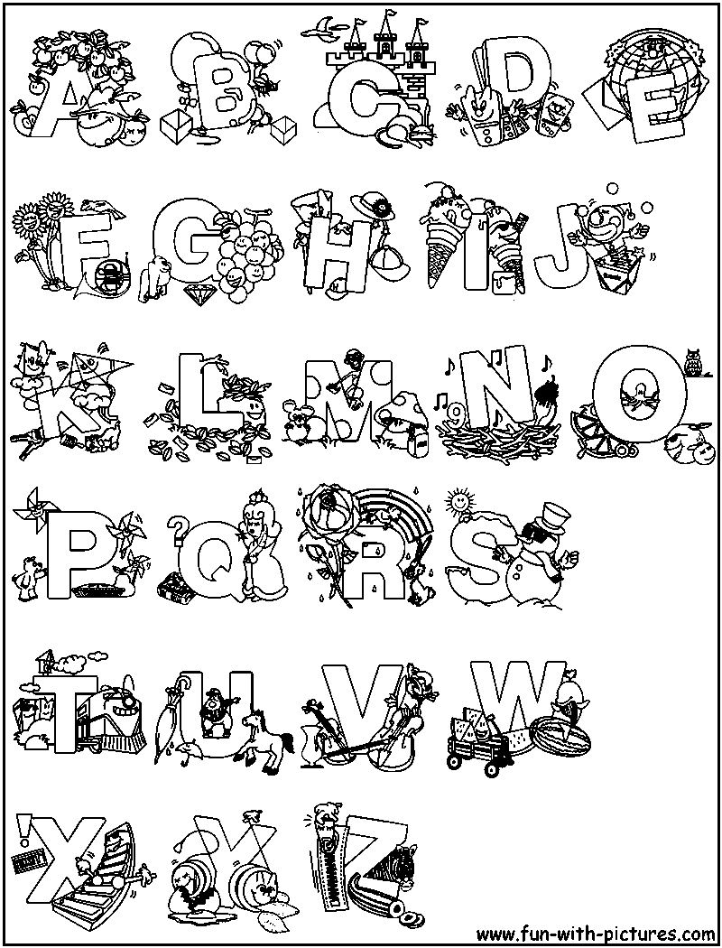 Abcplay Picture Alphabets Coloring Page 
