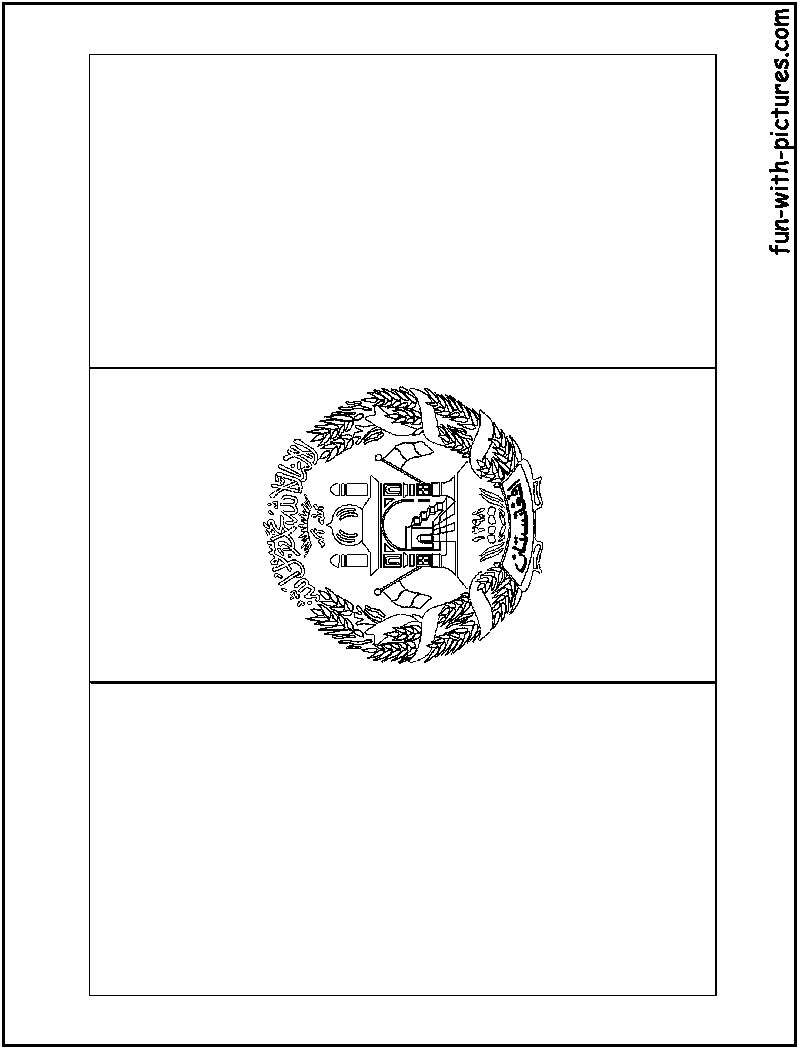Afghanistan Flag  Coloring Page