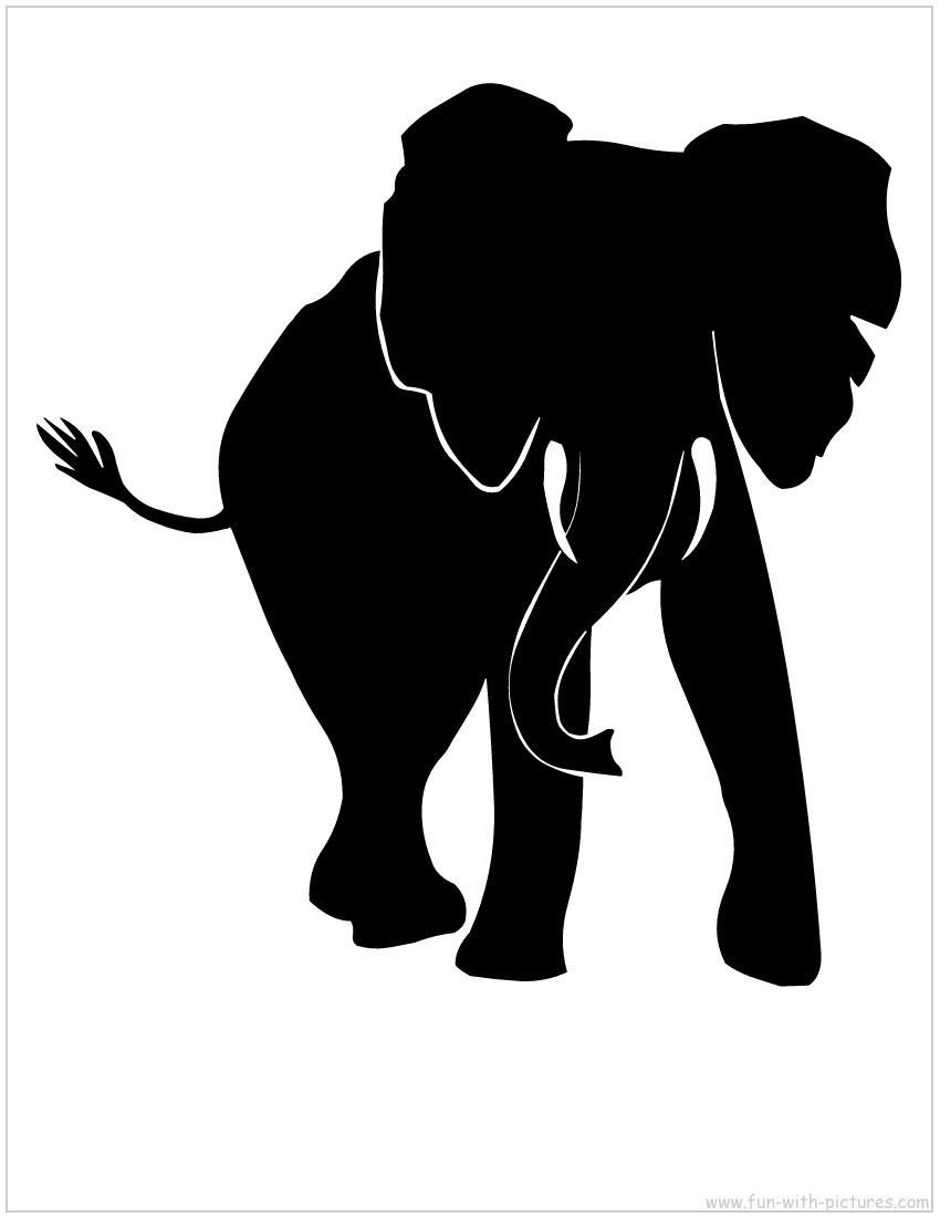 African Elephant Silhouette