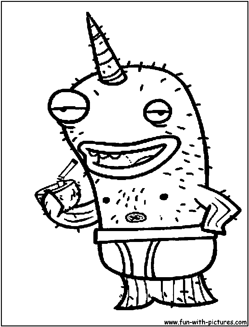 Almostnakedanimals Narwhal Coloring Page 