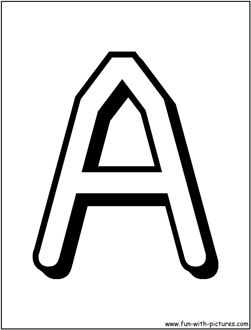 Alphabet Letters A Coloring Page 