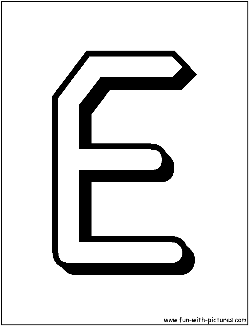 Alphabet Letters E Coloring Page 