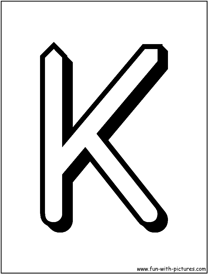 Alphabet Letters K Coloring Page 