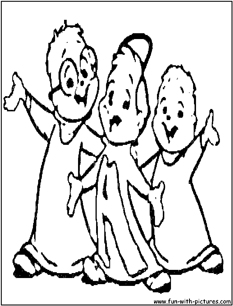 Alvin And The Chipmunks Coloring Page 