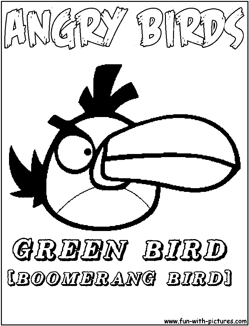 Angrybirds Greenbird Coloring Page 