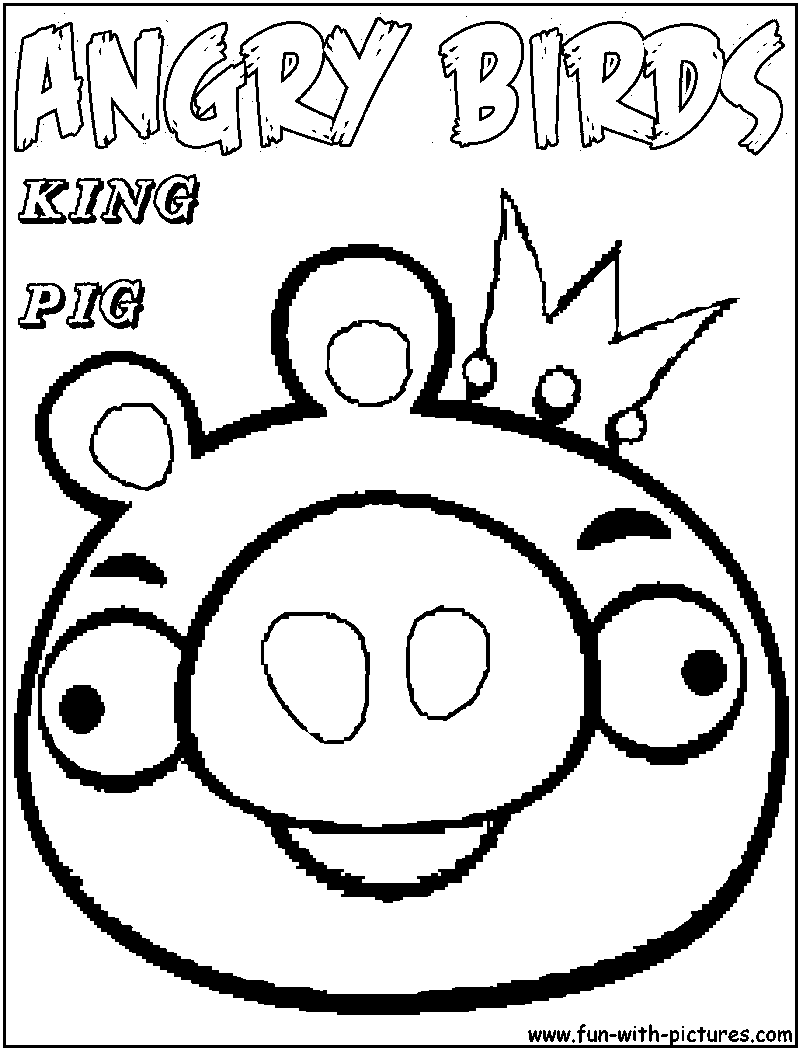 Angrybirds Kingpig Coloring Page 