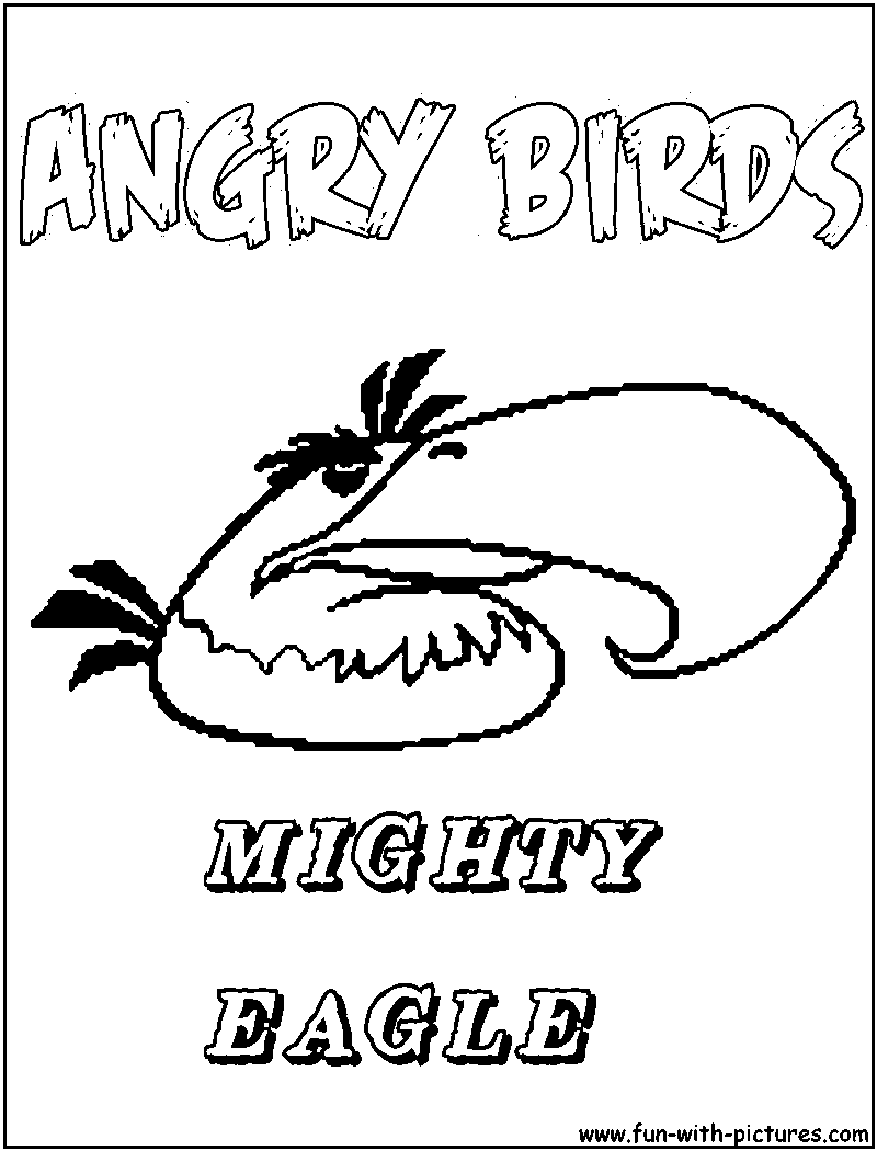 New Angry Birds Mighty Eagle Coloring Pages 
