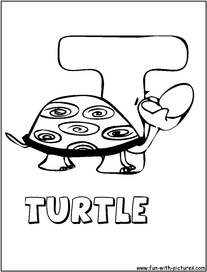 Animal Alphabets T Coloring Page 
