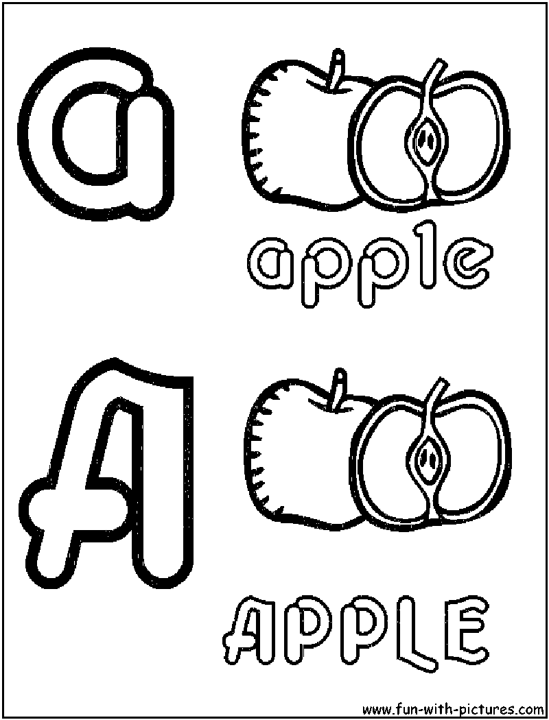 Apple Fruit Coloring Page 