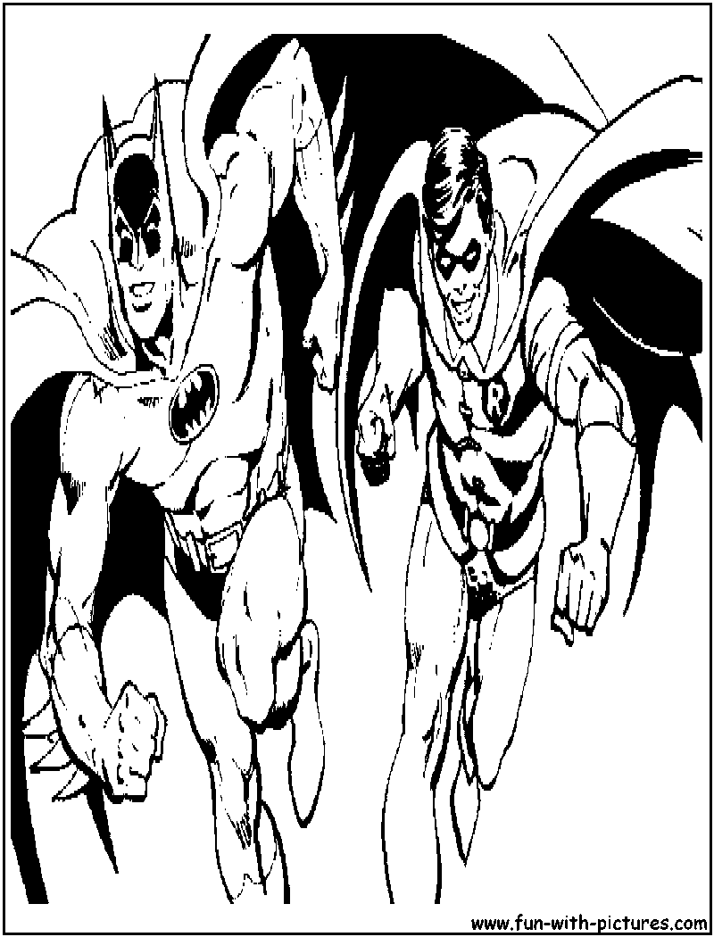 Batman And Robin Coloring Page 