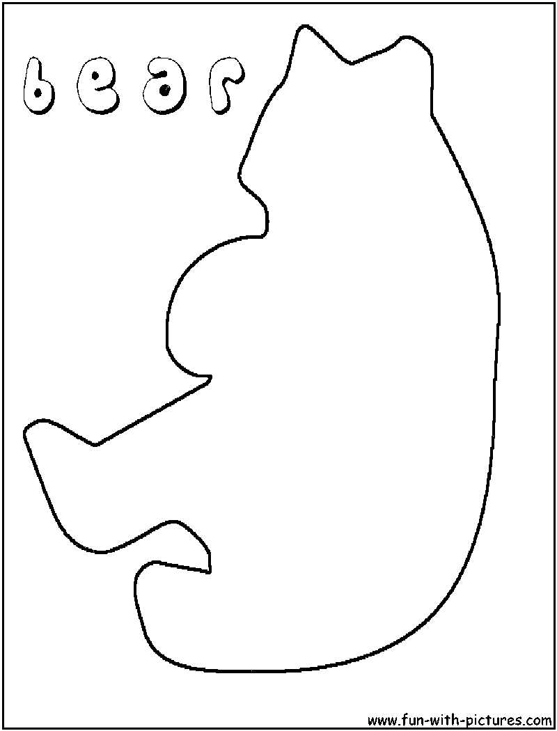 Bear Outline Coloring Page 