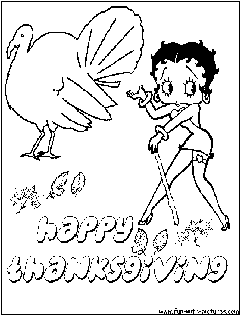 Bettyboop Thanksgiving Coloring Page 