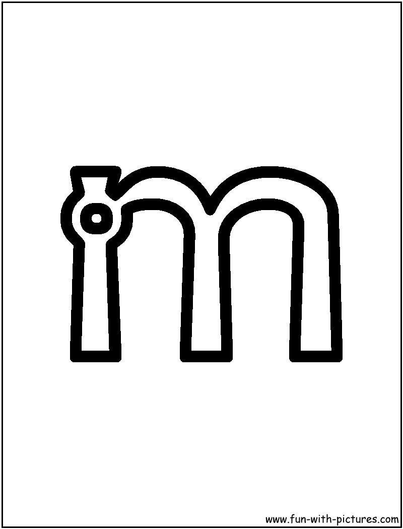 Block M Coloring Page 