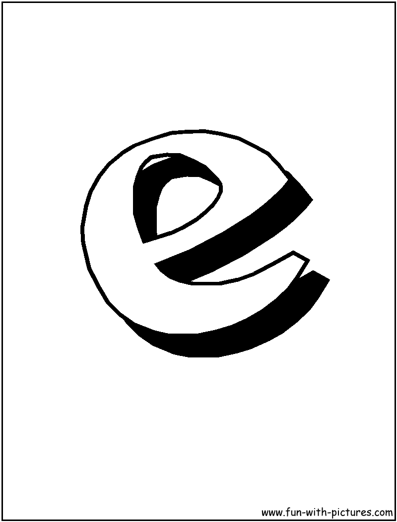 Blockletter E Coloring Page 