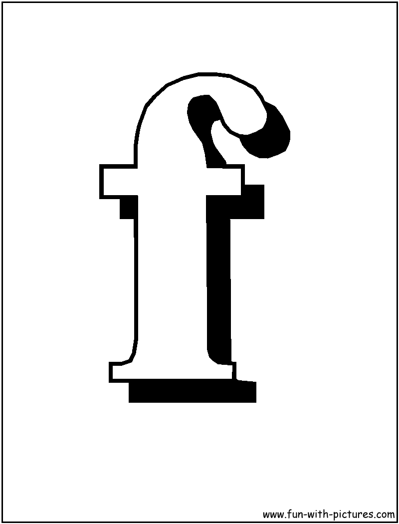 Blockletter F Coloring Page 