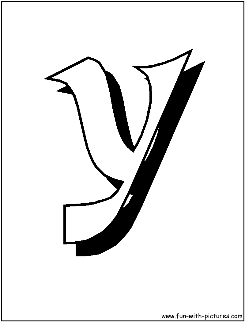 Blockletter Y Coloring Page 