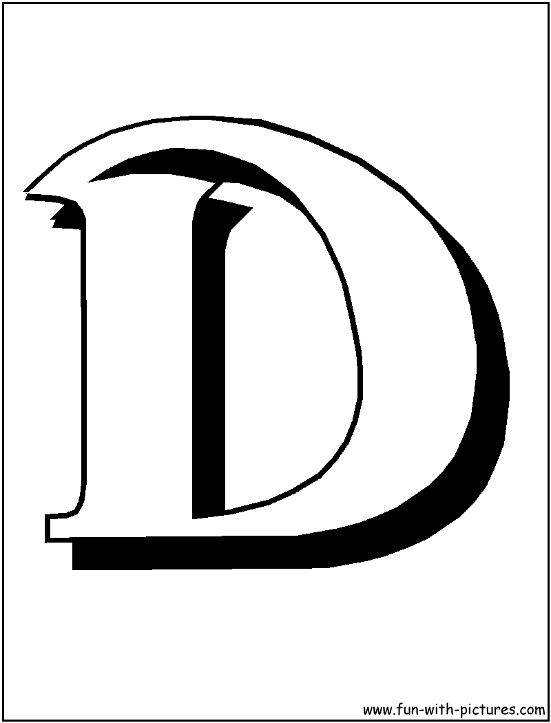 Blockletters D Coloring Page 