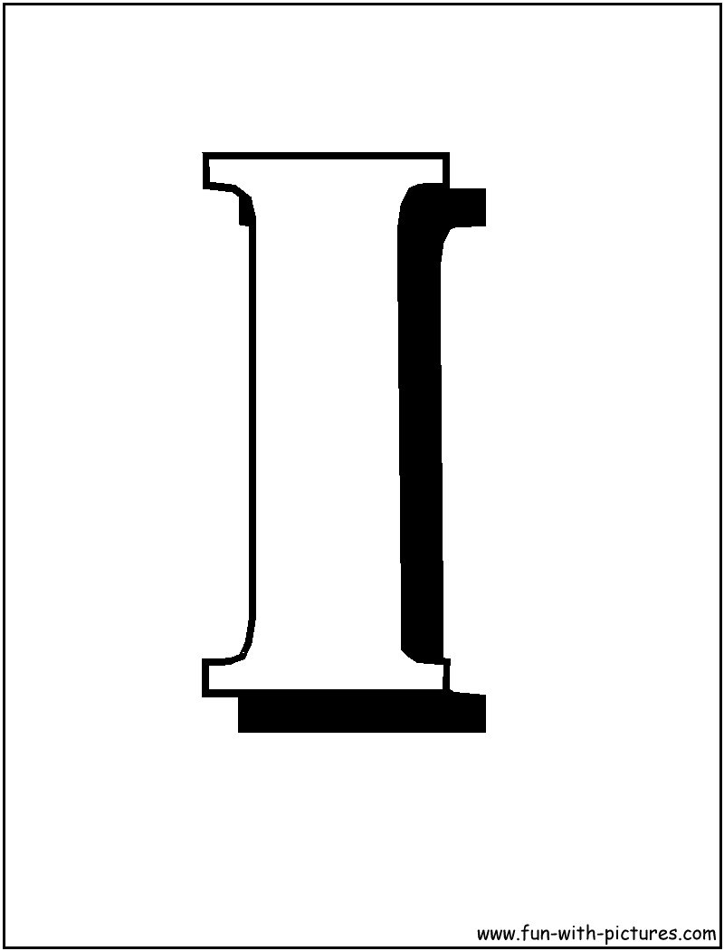 Blockletters I Coloring Page 