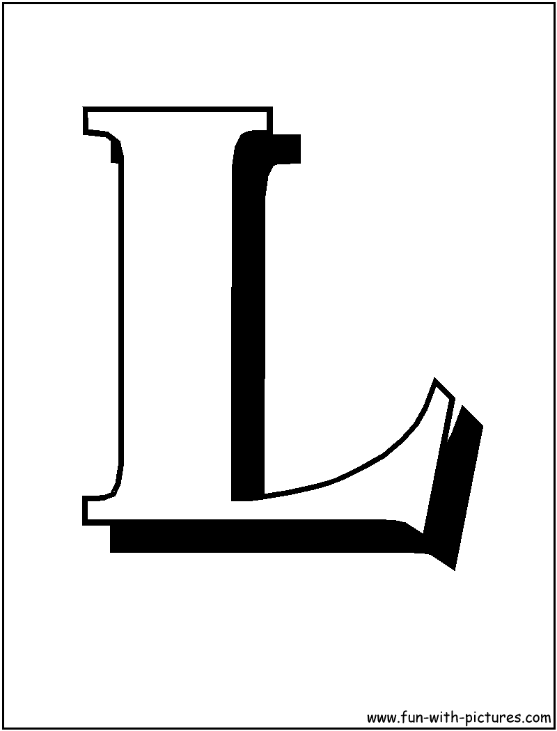 Blockletters L Coloring Page 