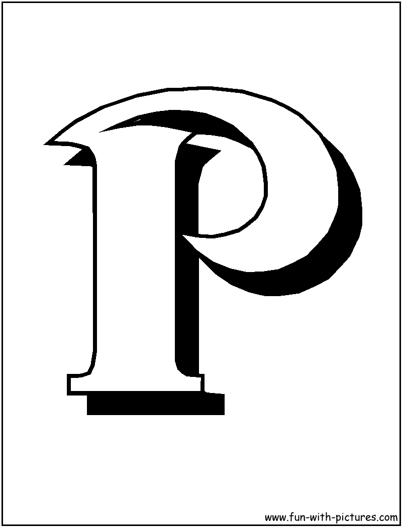 Blockletters P Coloring Page 