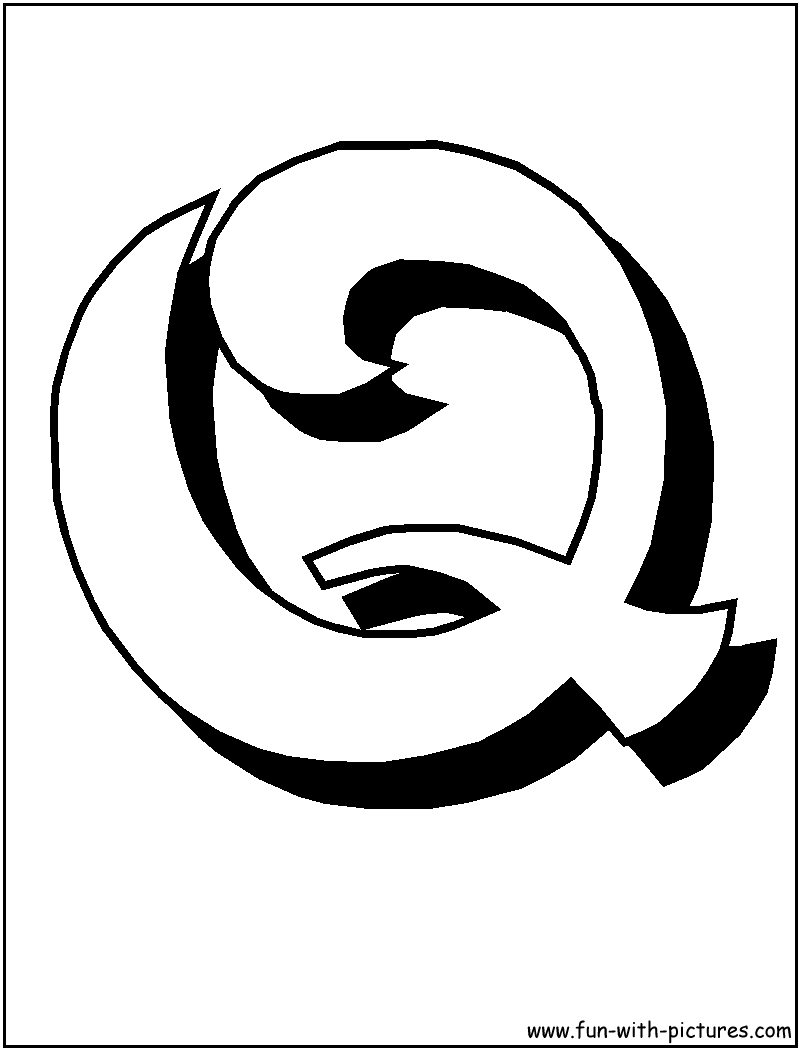 Blockletters Q Coloring Page 