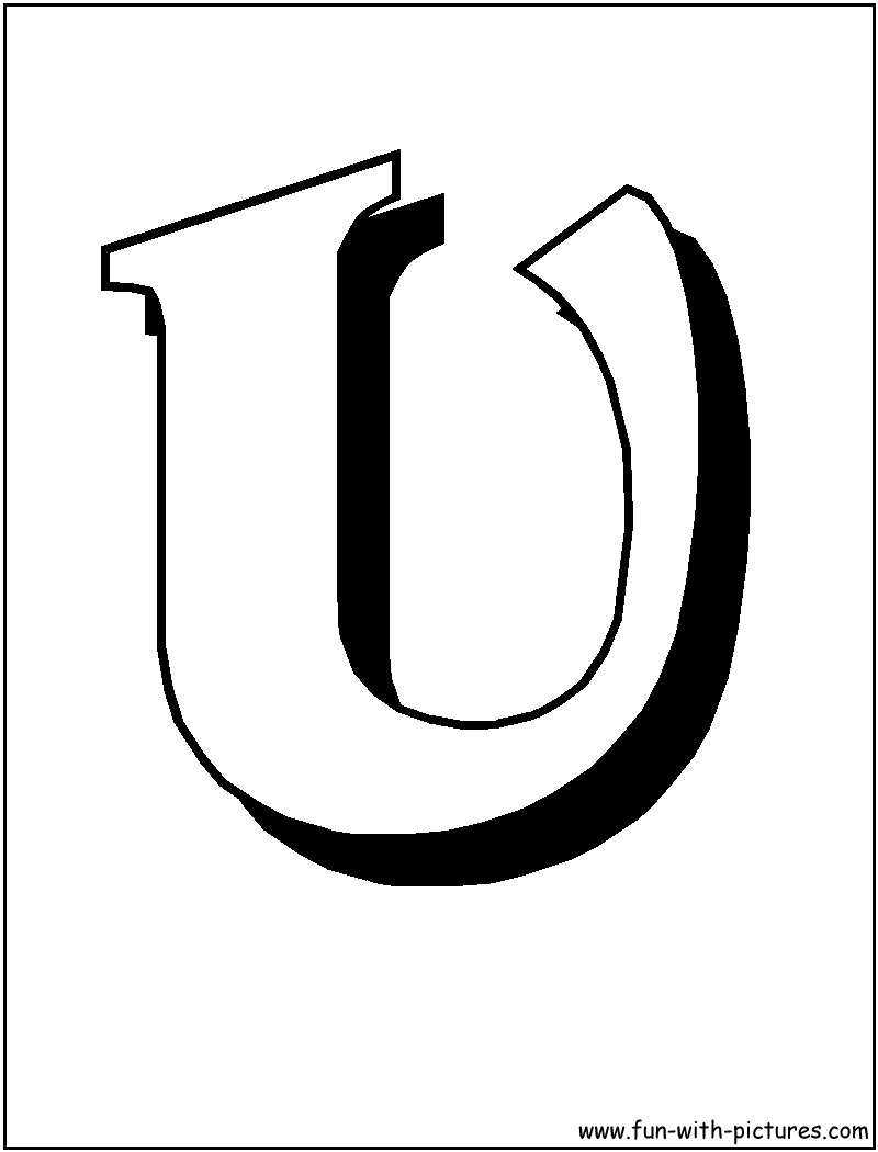 Blockletters U Coloring Page 
