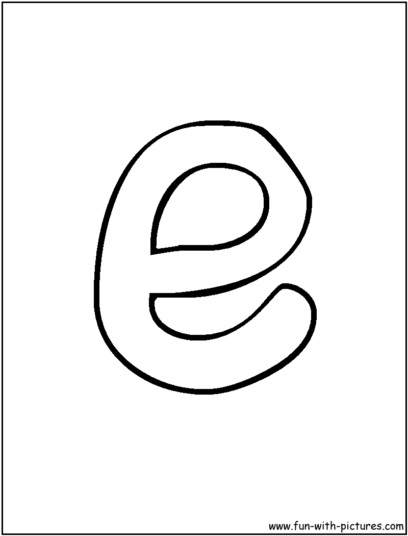 Bubble Letter E Coloring Page 