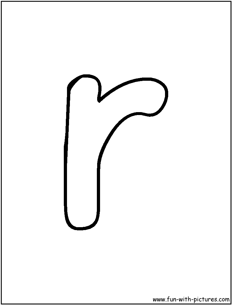 Bubble Letter R Coloring Page 