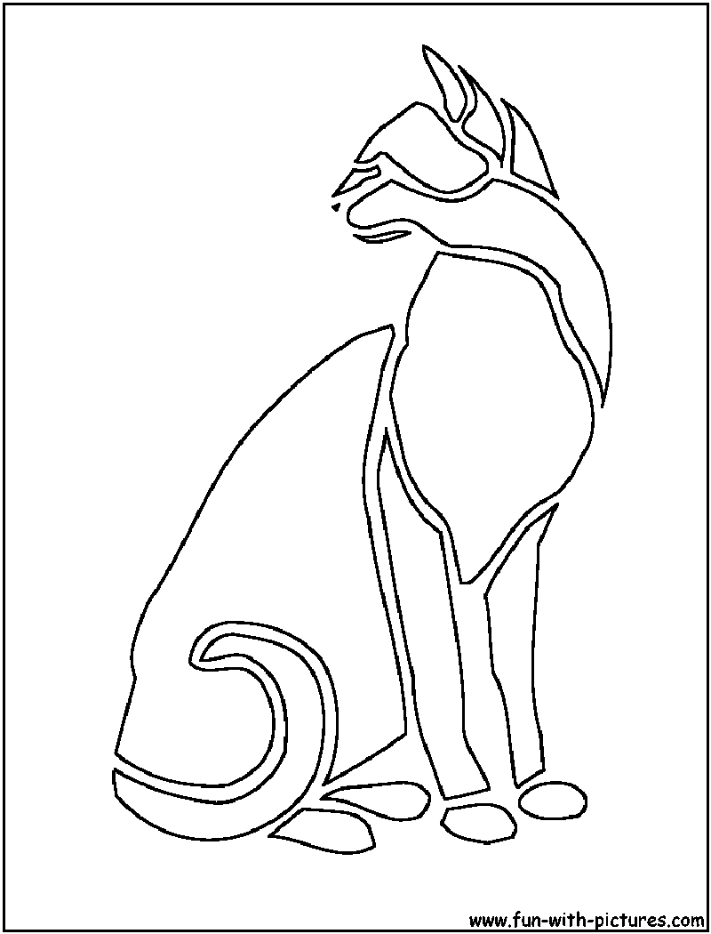 Cat Cutout Coloring Page 