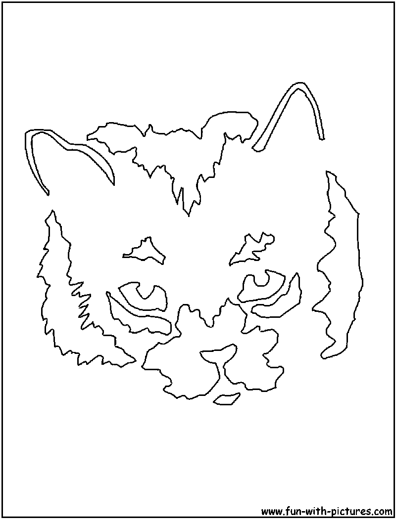 Catface Cutout Coloring Page 