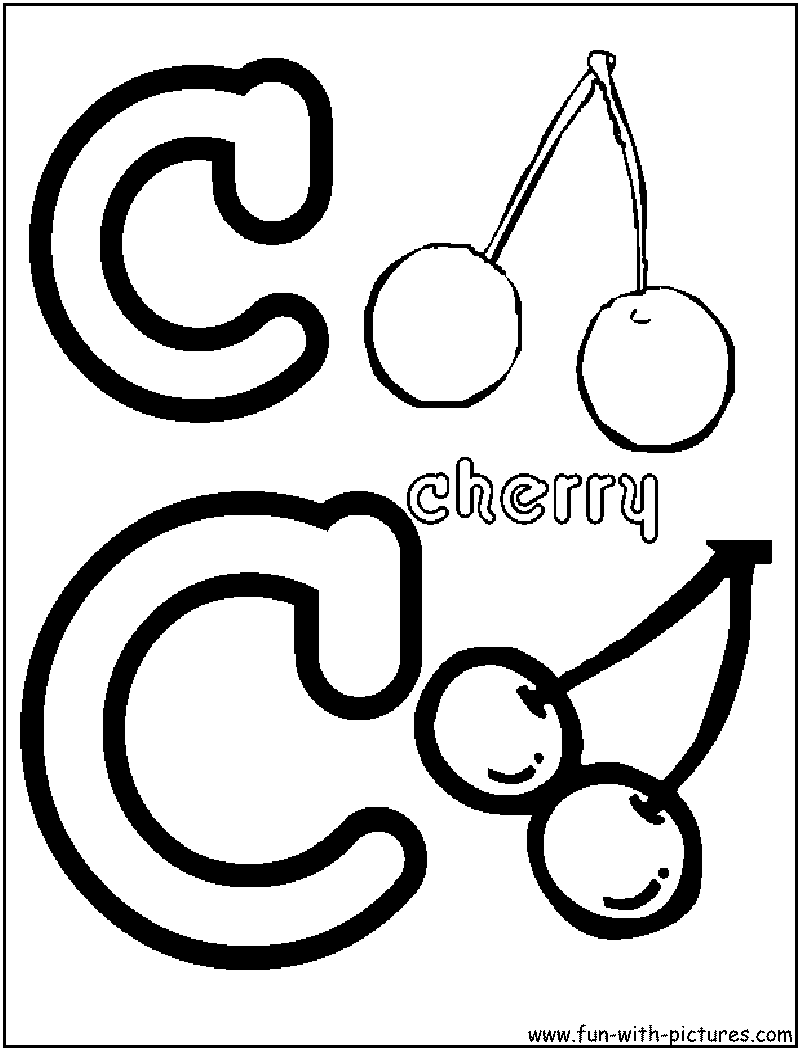 Cherry Fruit Coloring Page 