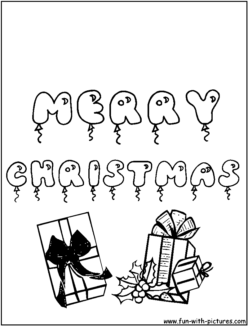 Christmas Greetings Coloring Page 