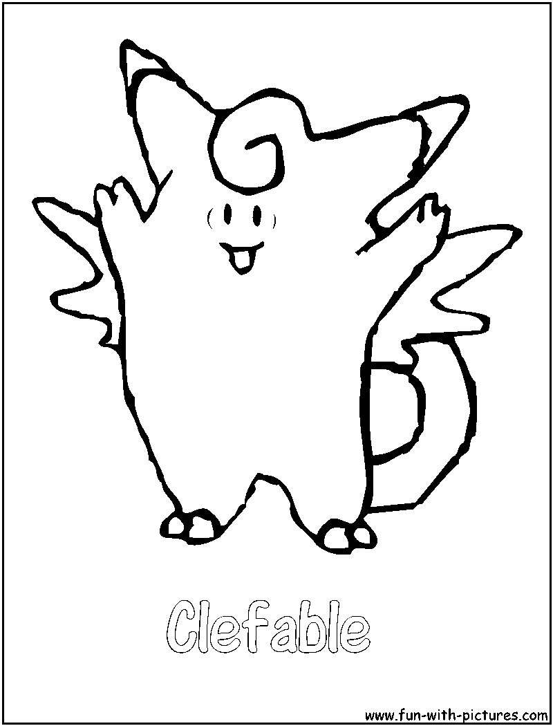 Clefable Coloring Page 