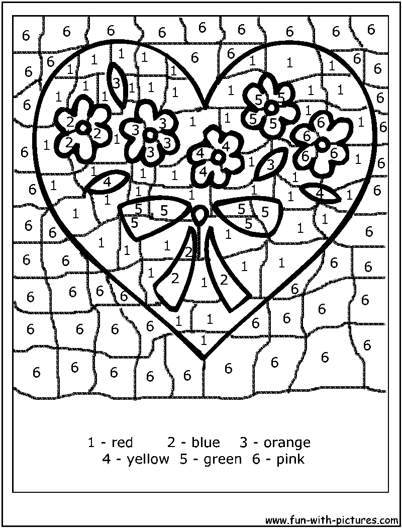 Printable Valentine Color By Number