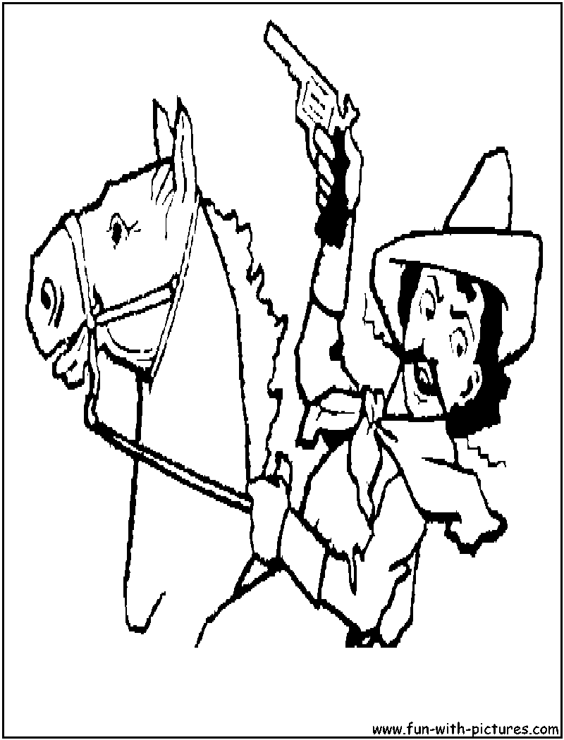 Cowboy Bandit Coloring Page 