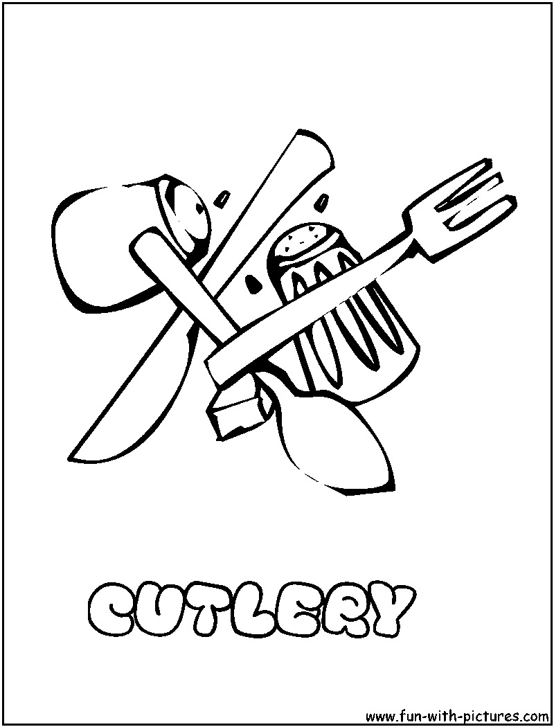 Cutlery Coloring Page 
