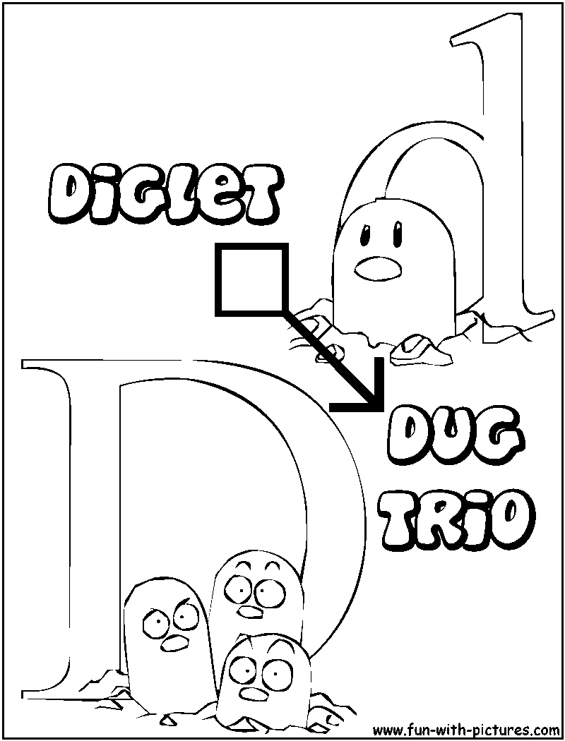 D Diglet Dugtrio Coloring Page 