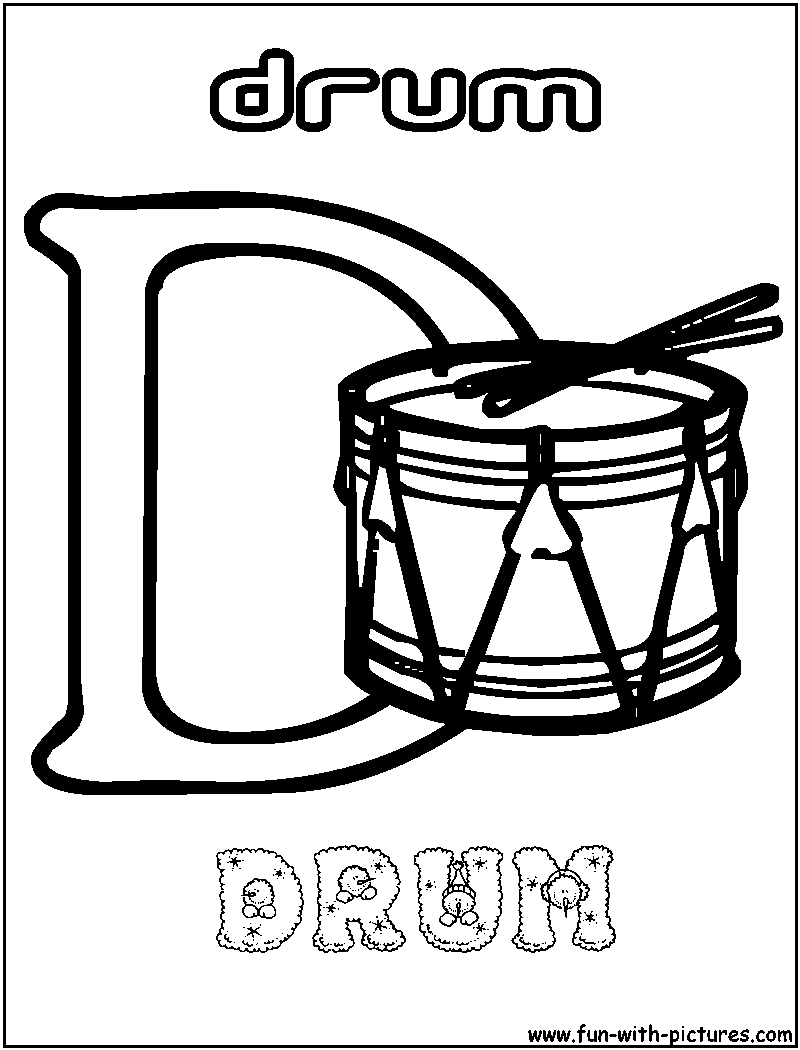 D Drum Coloring Page 