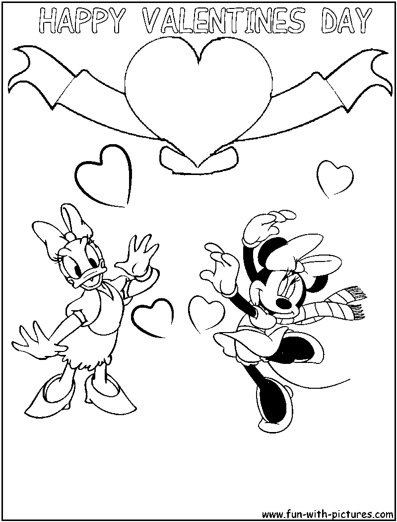 Daisy Minnie Valentine2 Coloring Page 