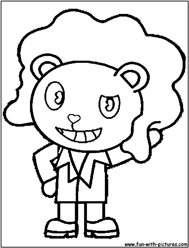 Disco Bear Coloring Page 