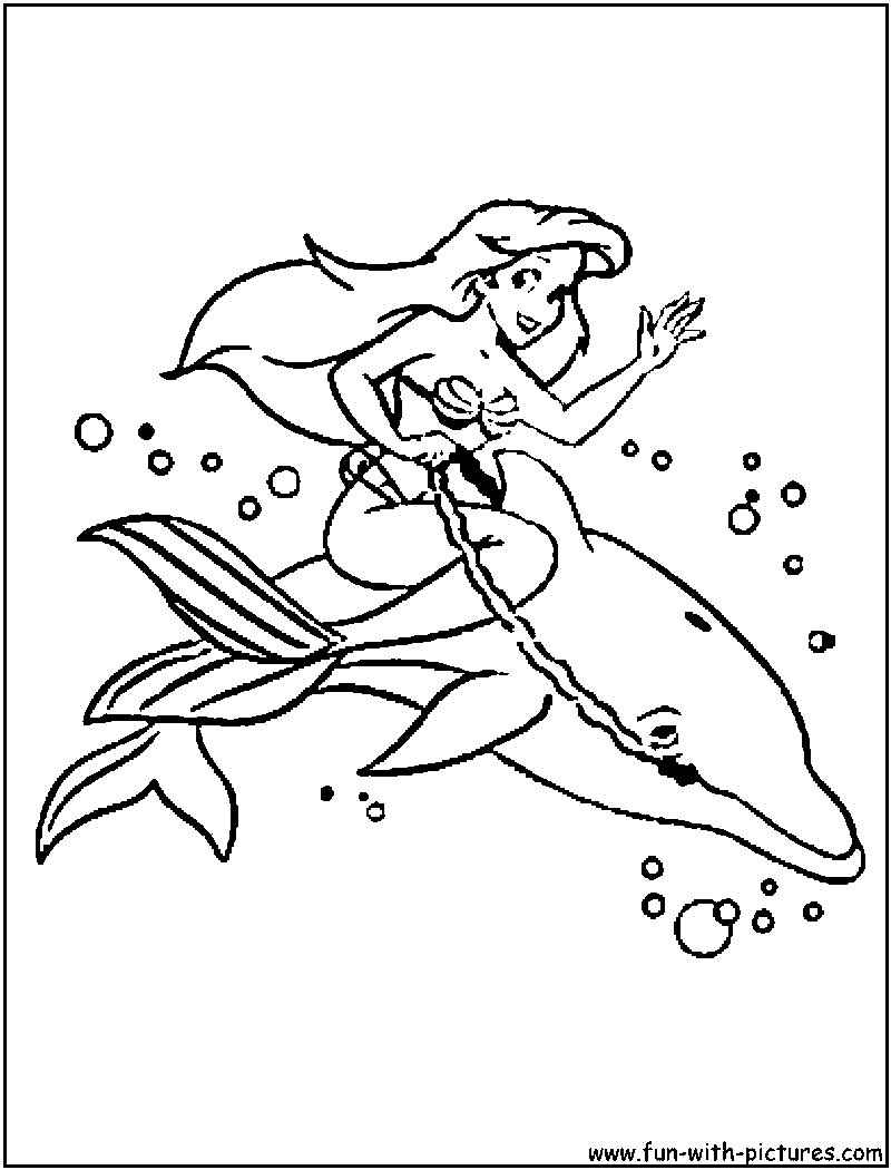Disneyprincess Ariel Dolphin Coloring Page 