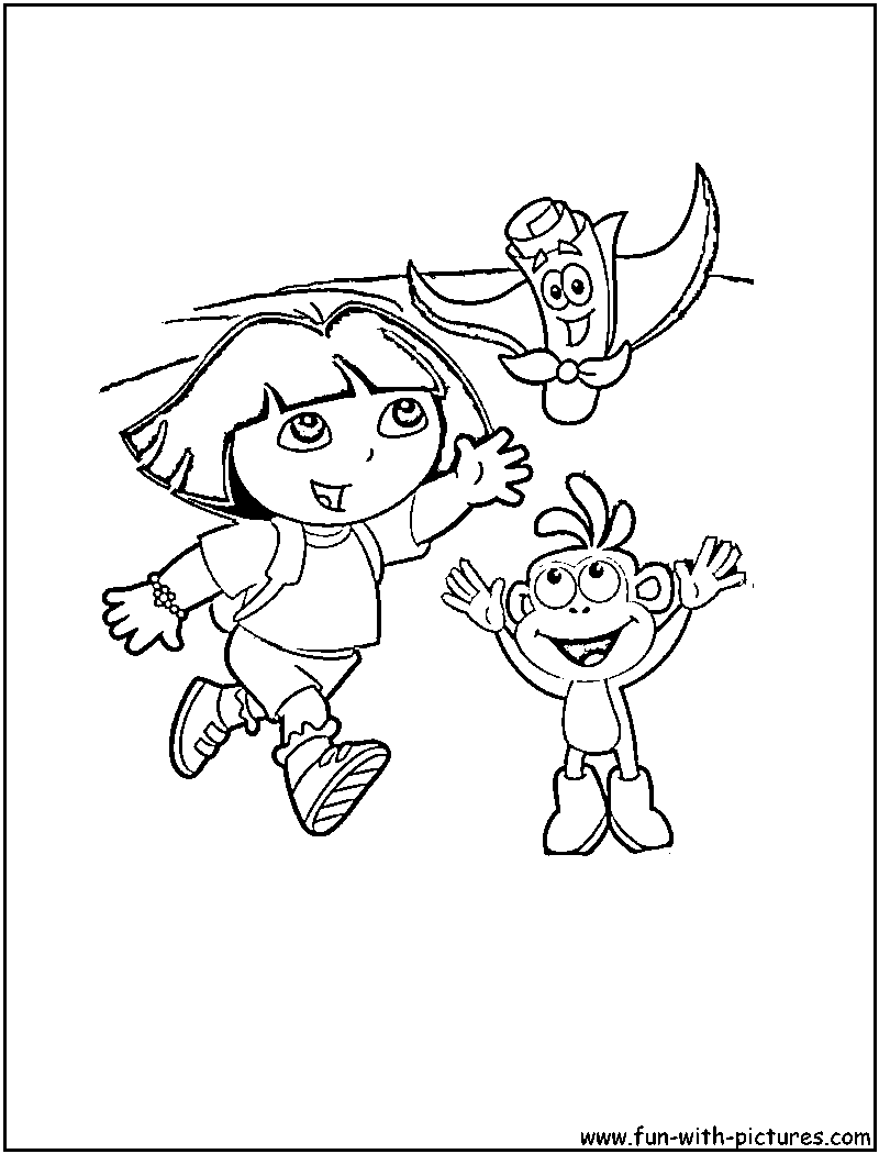 Dora Boots Map Coloring Page 