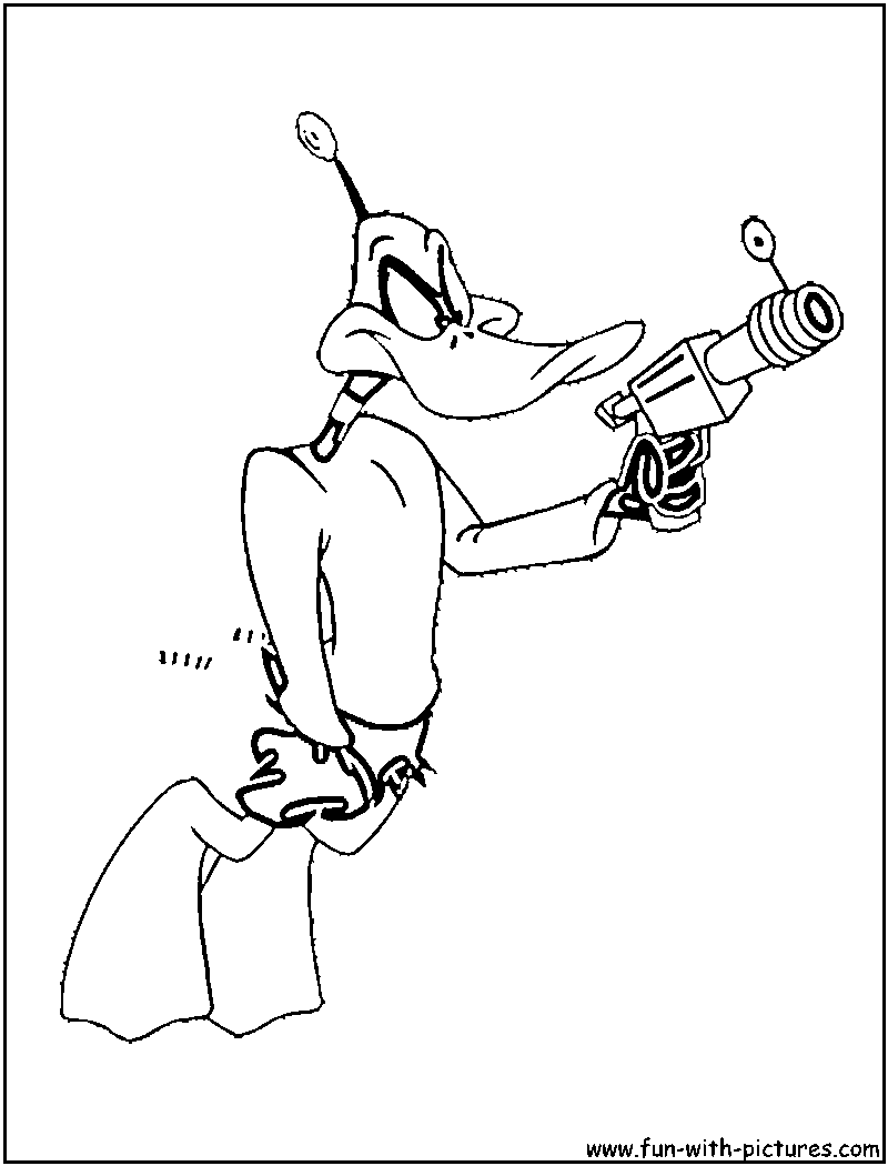 Duckdodgers Attack Coloring Page 