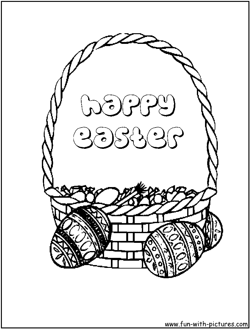 Easter Basket Coloring Page 
