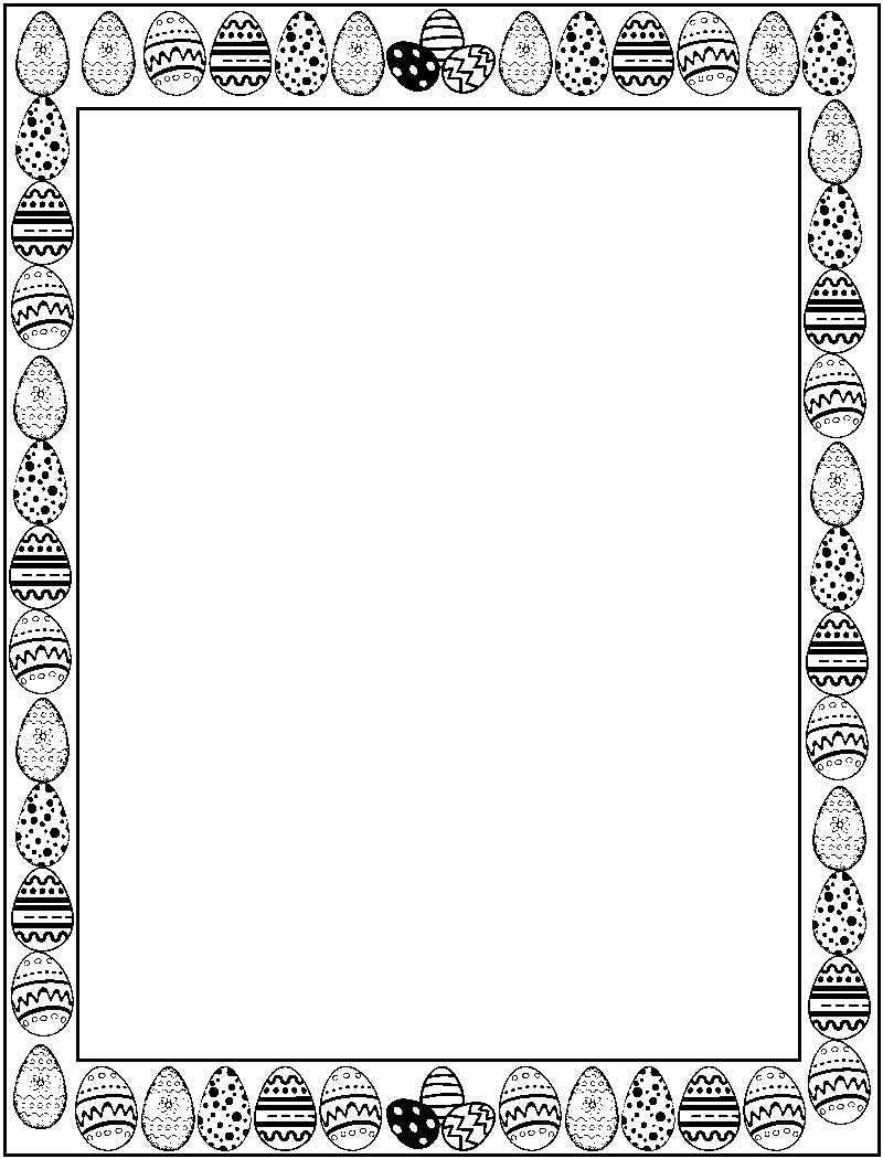 Eastereggs Border Coloring Page 