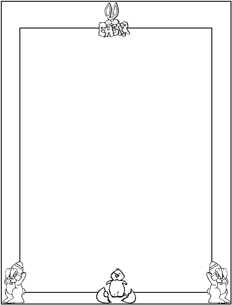 Easterfun Border Coloring Page 