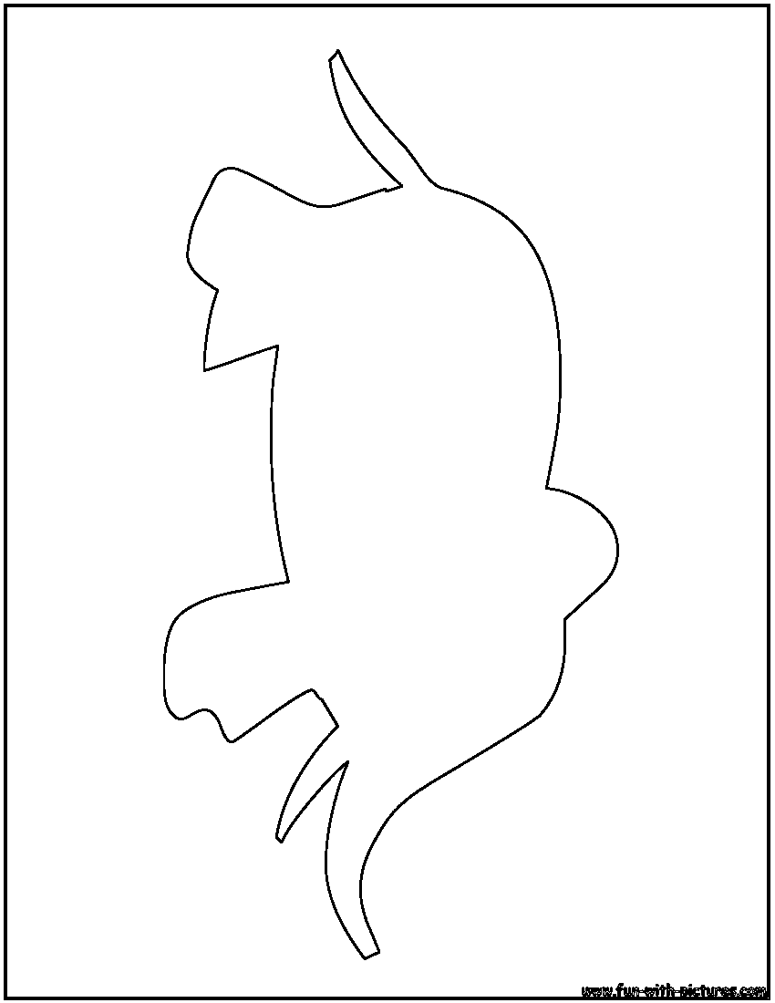 Elephant Outline Coloring Page 